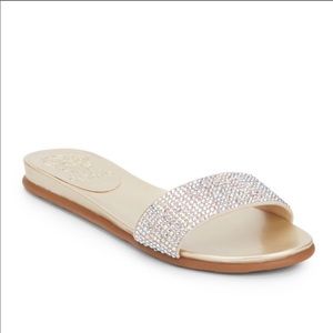 Sparkly metallic rhinestone sandal